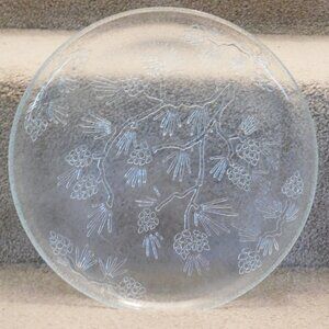 NEW Large 12" TIARA INDIANA GLASS Ponderosa Pine Serving Platter Plate